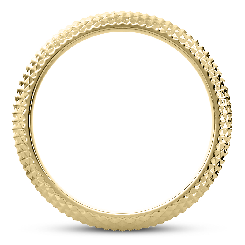 18K Yellow Gold Diamond-Pattern Band (9mm)